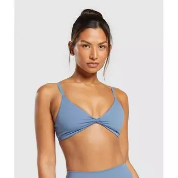 Бюстгальтер Gymshark Elevate Twist Front Bralette выцветший синий B6a2b Ucmg XXS