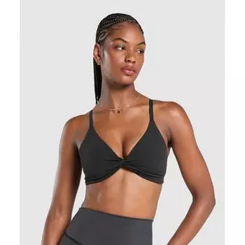 Бюстгальтер Gymshark Twist Front Bralette черный B2b5w Bb2j XXS