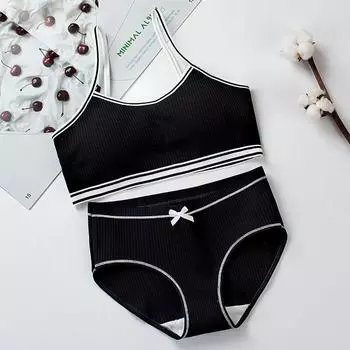 Бюстгальтер и трусики для девочек подросткового возраста, комплект дышащего нижнего белья, топы без рукавов для девочек, бесшовные моющиеся бюстгальтеры с мягкой подкладкой для подростков one size розовый