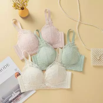 Бюстгальтер из сексуального кружева, маленькая чашечка, тонкий, собранный без металлических деталей, регулировка по размеру из мягкого хлопка 70AB синий