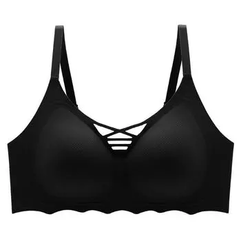 бюстгальтер модной красоты, фиксированная чашка жилетного типа, спортивное ударопрочное и бесшовное нижнее белье, женская вторичная поддержка верхней части груди 75B чёрный