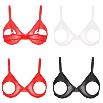 Бюстгальтер на косточках с открытыми чашками, топы, сетчатый бюстгальтер, нижнее белье, корсет, бюстье, женское нижнее белье для свадебной ночи S