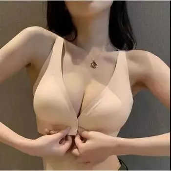 Бюстгальтер на пуговицах спереди, женские бюстгальтеры из латекса, коллекция бюстгальтеров Ice Silk, красивый бюстгальтер на спине, бюстгальтер для маленькой груди M чёрный