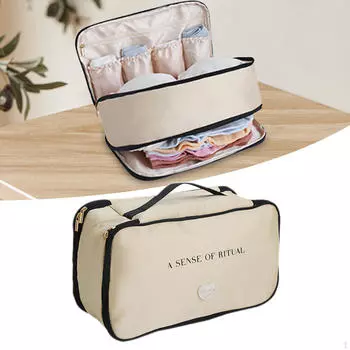 Бюстгальтер нижнее белье дорожная упаковка органайзер куб сумка для хранения водонепроницаемый портативный легкий бежевый