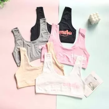 Бюстгальтер-подросток, жилет из хлопка и спандекса для больших девочек, спортивное детское нижнее белье для подростков 8-14 лет one size