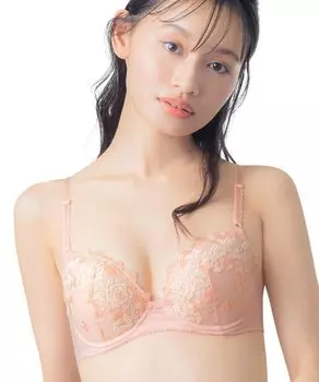 Бюстгальтер пуш-ап и естественно округлый бюст, хлопок в смеси на стороне чашки, прилегающей к коже, на косточках, маленький и большой, RP B75 [Wing/Wacoal] чашки AA-G, пуш-ап, [Натуральный]
