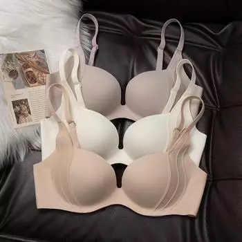 Бюстгальтер Push-up для маленькой груди, нижнее белье, тонкий, удобный, без косточек, бюстгальтер для сбора груди и предотвращения провисания, бесшовный бюстгальтер 36 чёрный