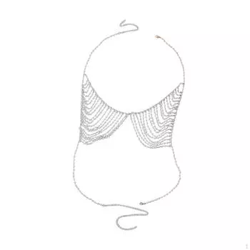 Бюстгальтер с блестками и цепочкой для тела, модные ожерелья в стиле бикини для