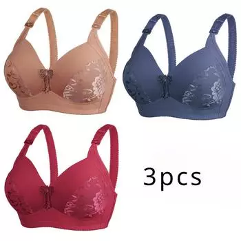 Бюстгальтер с большой чашкой D, нижнее белье для мам, женский тонкий бюстгальтер без стального кольца, 3 шт. 95D*3pcs