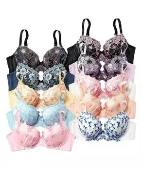 Бюстгальтер с цветочной вышивкой, женский комплект бюстгальтеров C75 [Nissen], 10 предметов