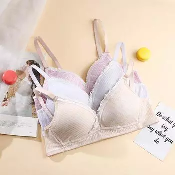 Бюстгальтер с маленькой грудью для девочек, чашка с плоской грудью, студенческая кружевная треугольная чашка, чехол для бюстгальтера 70A белый