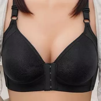 Бюстгальтер с пряжкой спереди, большой размер, дышащий, тонкий, без стального кольца, женский, тонкий бюстгальтер для груди, лето 36/80BCD красный