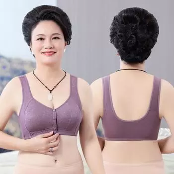 Бюстгальтер с пряжкой спереди, модель для мам, собирающее нижнее белье без стального кольца, регулирующееся, не оставляющее следов, красивый бюстгальтер сзади большого размера 36/80 абрикосовый