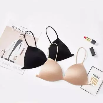 Бюстгальтер с треугольными чашками во французском стиле, цельный бюстгальтер без косточек, женское нижнее белье, однотонное сексуальное белье One Size