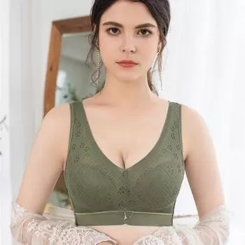 Бюстгальтер с витамином C и лимоном, большой размер, чашка CD, жилет с двойной грудью, нижнее белье из ледяного шелка, удобное для боков. 36/80 чёрный