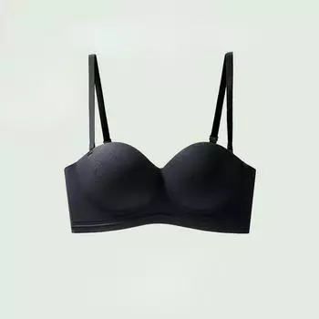 Бюстгальтер с запахом без бретелей, женский тонкий бюстгальтер с небольшой грудью, без стальных колец, Нескользящий невидимый сзади бюстгальтер, стиль M светло-желтого