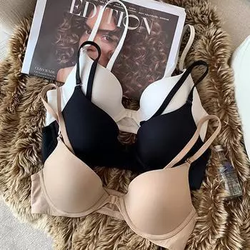 Бюстгальтер с застежкой спереди для женщин, сексуальные однотонные бюстгальтеры на косточках, бюстгальтер пуш-ап, бесшовный бюстгальтер с тонкой чашкой, женское нижнее белье 32A белый