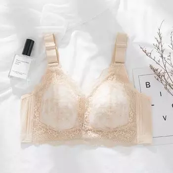 Бюстгальтер-сэндвич, нижнее белье, женский бюстгальтер большого размера, кружевной, сексуальный, большого размера 75A чёрный