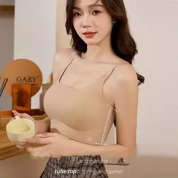 Бюстгальтер Shantou бесшовный топ-труба анти-легкий красивое нижнее белье маленькая грудь сборка удобный маленький подтяжка нижнее белье чехол M