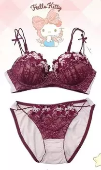 Бюстгальтер шорты LL размер настройки Sanrio бюстгальтер трусы нижнее белье нижнее белье красный милый котенок косплей красный