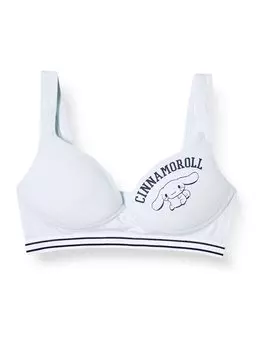 Бюстгальтер-униформа Sanrio Wireless Bra Half Top из хлопковой смеси для девочек Saxophone Blue S [Персонаж] (корица)