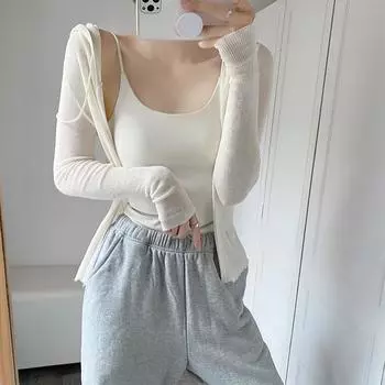 Бюстгальтер в одном бретеле через шею женский летний хлопок с накладкой на грудь новая модель внутри складки утолщается, чтобы показать большую грудь S