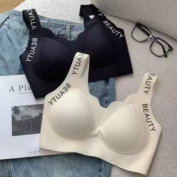 Бюстгальтеры без бретелей с буквами, бюстгальтеры Push Up с широкими бретельками, женское сексуальное нижнее белье, сексуальные бюстгальтеры с большой грудью, повседневная жилетка, уличная одежда S чёрный