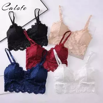 Бюстгальтеры без косточек с цветочным принтом и подкладкой, кружевные бюстгальтеры пуш-ап для женщин, сексуальное женское белье, корсет, майки, нижнее белье, прозрачный бюстгальтер без косточек, укороченные топы, бюстгальтер One Size чёрный