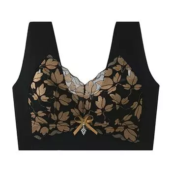 Бюстгальтеры больших размеров для женщин Push Up Bralette Удобные беспроводные бюстгальтеры с поддержкой и подъемом L чёрный