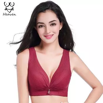 Бюстгальтеры больших размеров для женщин, нижнее белье, сексуальное нижнее белье с эффектом пуш-ап, бюстгальтер без косточек BH, беспроводное нижнее белье, бюстгальтер 95, 100, 105, 100, 105 75C красный
