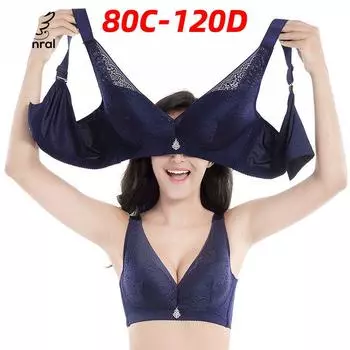 Бюстгальтеры больших размеров для женщин, нижнее белье, бюстгальтер пуш-ап, сексуальный кружевной бюстгальтер без косточек, женское белье без косточек, Femme 36-52, чашка CDE, бюстгальтер 80C хаки