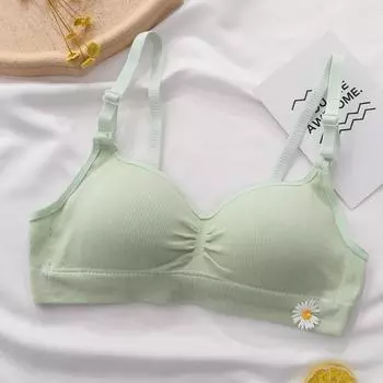 Бюстгальтеры для старшеклассников для девочек, период развития, нижнее белье, хлопок, без стального кольца, собранные на небольшую грудь, тонкие бюстгальтеры для девочек 36/80AB чёрный