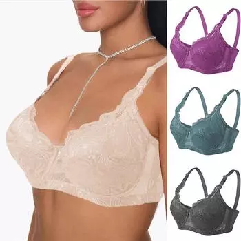 Бюстгальтеры для женщин Бюстгальтер пуш-ап с полной чашкой на косточках Бюстгальтер на эластичных бретелях Женские бюстгальтеры 36ABC чёрный