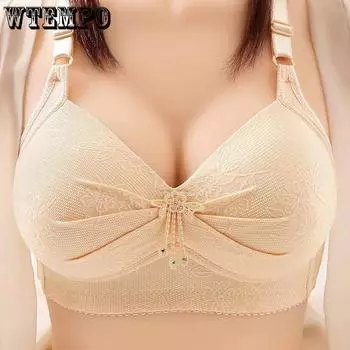 Бюстгальтеры против провисания большого размера со сборками по бокам груди, тонкий дышащий легкий бюстгальтер без стального кольца 36/80B чёрный