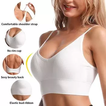 Бюстгальтеры Queenral Push Up для женщин, нижнее белье, бесшовный бюстгальтер без косточек, хлопковый активный бюстгальтер, однотонный укороченный топ, бюстгальтер без косточек