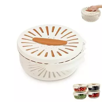 Bustier Fruit Strainer, 2 в 1 миска для мытья фруктов с ситом, многоцелевая корзина с мелкими отверстиями и ручками, ручка, для мытья ягод One Size коричневый