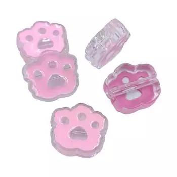 Бусы Аксессуары Для Изготовления Ювелирных Изделий Аксессуары 5 Шт. Подвески Подвески Мультяшные Кошачьи Лапы Бусы Капающее Масло Серьги Браслет Плавающие Бусы розовый