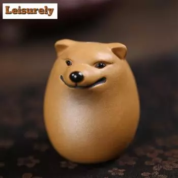 Бутик Чай в виде яйца для собак, ручная работа, зодиакальный чай, статуэтка, креативная фиолетовая глиняная чайная игрушка, сервизы для чая пуэр, аксессуары для рукоделия