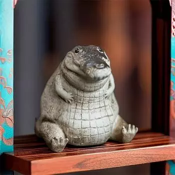 Бутик Фиолетовый Песок Чай Поглаживание Маленький Крокодил Чай Украшения Домашние Животные Украшения Домашнего Стола Статуэтка Из Смолы Поделки Подарок