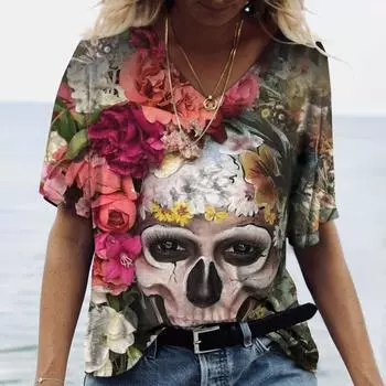 Бутиковая футболка с розовым узором, модная женская рубашка с коротким рукавом, повседневная свободная футболка с круглым вырезом, уличная одежда, топ XS