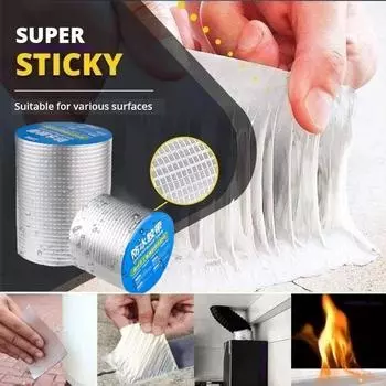 Бутиловая лента для ремонта кровли, протечки, цветная стальная черепица, трещины, самоклеящаяся алюминиевая фольга, водонепроницаемая катушка, резина для высоких и низких температур 5cm*1m