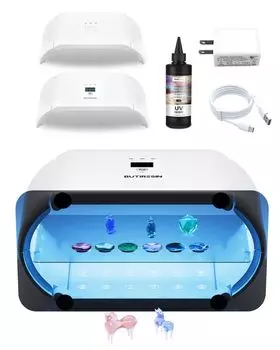 BUTIRESIN UV Light Advanced 2 в 1 Двусторонняя Длительная Фиксация (60-е, 180-е, 300-е) 48 светодиодов с 48-ваттным источником света Resin Light с обзором на 360 градусов