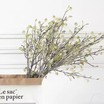 Бутон розы Отдельная ветка Украшение для дома Свадебный букет Моделирование бонсай Мягкая инсталляция Моделирование зеленое растение Искусственные цветы small branch 54cm зелёный