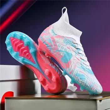 бутсы для чемпионата мира по футболу tf сломанные ногти искусственный газон AG ногти кожаные ноги мальчики и девочки студенты нескользящие тренировочные туфли 32