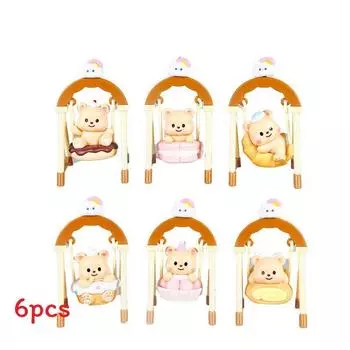 Butter Yellow Bear Swing Action Figure With Pvc Material For Gift Collection And
