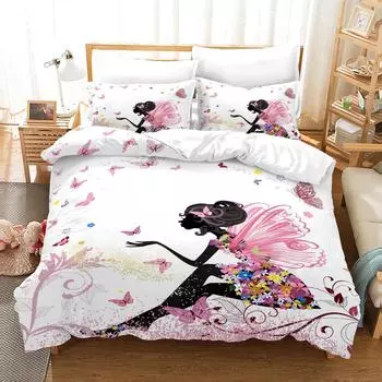 Butterfly Beauty Style Digital Print Duvet Kit - Polyester - Bedroom Decor -1 bed cover +2 pillowcases (no pillow core) 173x229cm