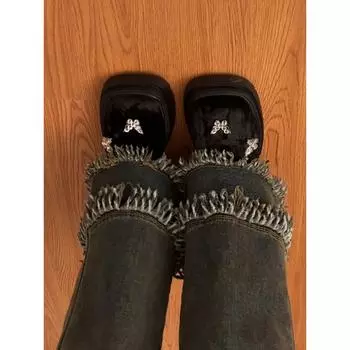 Butterfly cute black platform small leather shoes women s 2024 autumn new British style retro shorty Le heightening single shoes 35 чёрный