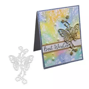 Butterfly Flower Frame Metal Silvery Stencil Embossing Cutting Dies For Diy Scrapbooking Paper Album Cards Making серебряный