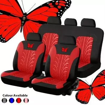 Butterfly Glamour Car Seat Cover Set Premium Bronzing 9-Piece Universal Fit for 5 Seats Fashionable Design Durable Comfortable