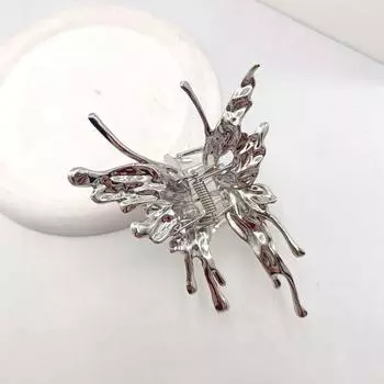 Butterfly Hair Clip Bright Silver Cross Geometric Hairpin Rose Flower Hair Claw Woman Girls Styling Barrette Headdress